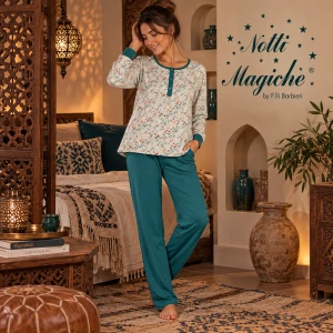 Pigiama donna in caldo cotone NOTTI MAGICHE nuova collezione autunno /inverno