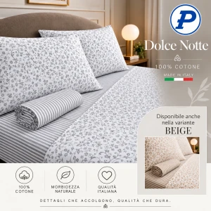 Completo lenzuola 100 % cotone Dolce Notte Pezzoli