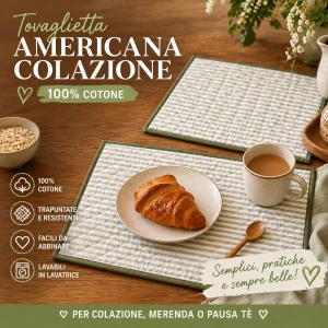 Coppia tovagliette americane trapuntate cotone