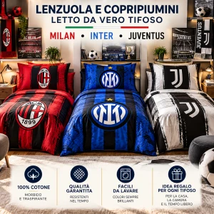 Lenzuola /Copripiumino Milan - Inter Juventus