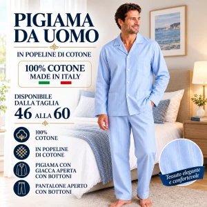 Pigiama uomo Mimmo in popeline di puro cotone
