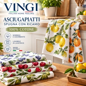Asciugapiatti cucina in spugna Vingi