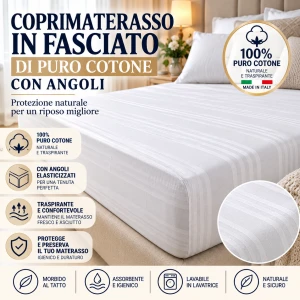 Coprimaterasso con angoli fasciato di Cotone SANFOR