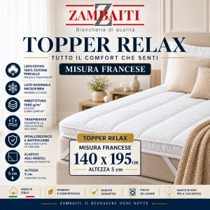 NOVITÀ TOPPER RELAX ZAMBAITI MISURA FRANCESE Cm. 140 x 195