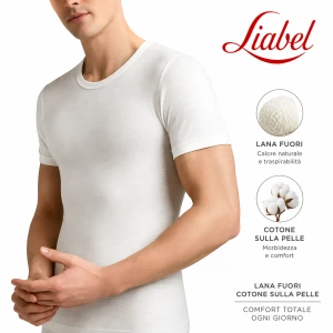 Maglia intima LIABEL mezza manica lana e cotone