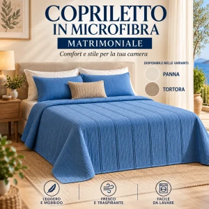Copriletto microfibra matrimoniale