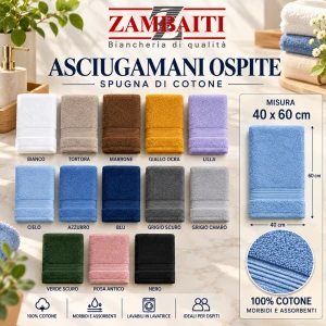 Asciugamani ospite spugna cm. 40 x 60 sfuse