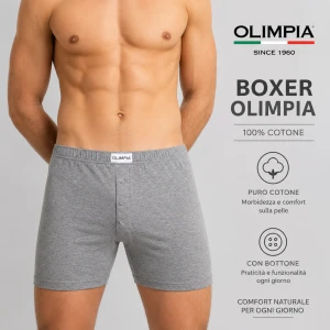 Boxer maglina di cotone con bottone Olimpia