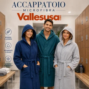 Accappatoio microfibra con cappuccio HI - TECH Vallesusa