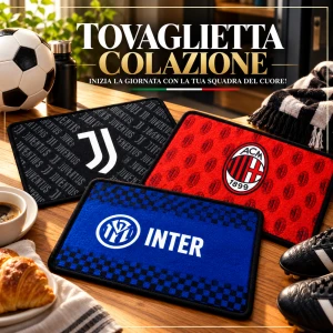 Tovaglietta colazione trapuntata MILAN - INTER - JUVENTUS