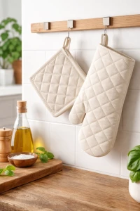 Guanto forno e set 2 presine