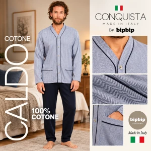 Pigiama uomo aperto in caldo cotone Bip Bip