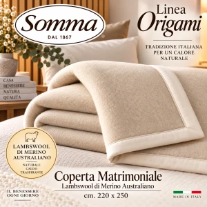 Coperta invernale ORIGAMI in lambswool di Merino australiano SOMMA