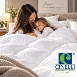 Piumino in 100 % piumino d'oca siberiano Cinelli 4 stelle di calore