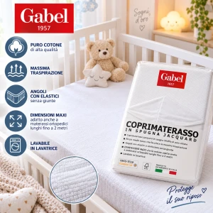 Coprimaterasso con angoli in spugna per lettino con sbarre