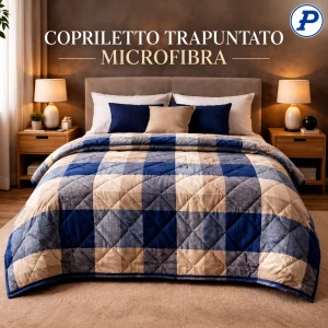 Copriletto trapuntato microfibra matrimoniale