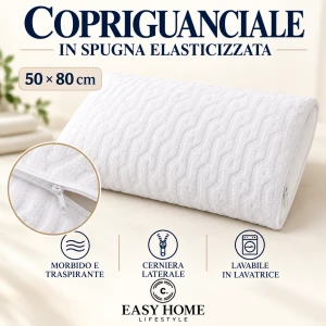 Copriguanciale con cerniera in spugna elasticizzata