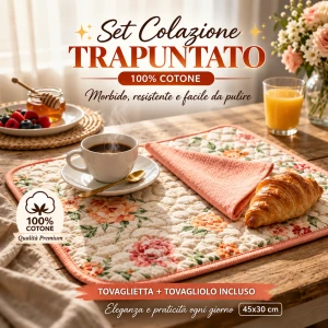 Set colazione trapuntato in cotone