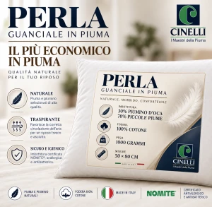 Guanciale in piuma Perla Cinelli