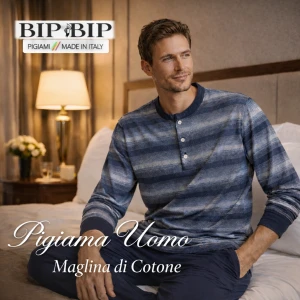 Pigiama uomo in maglina di cotone Bip Bip