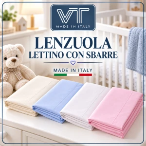Lenzuola e federe sfuse per lettino con sbarre