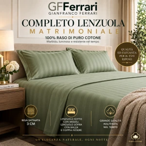 Completo lenzuola matrimoniale raso di cotone GF FERRARI